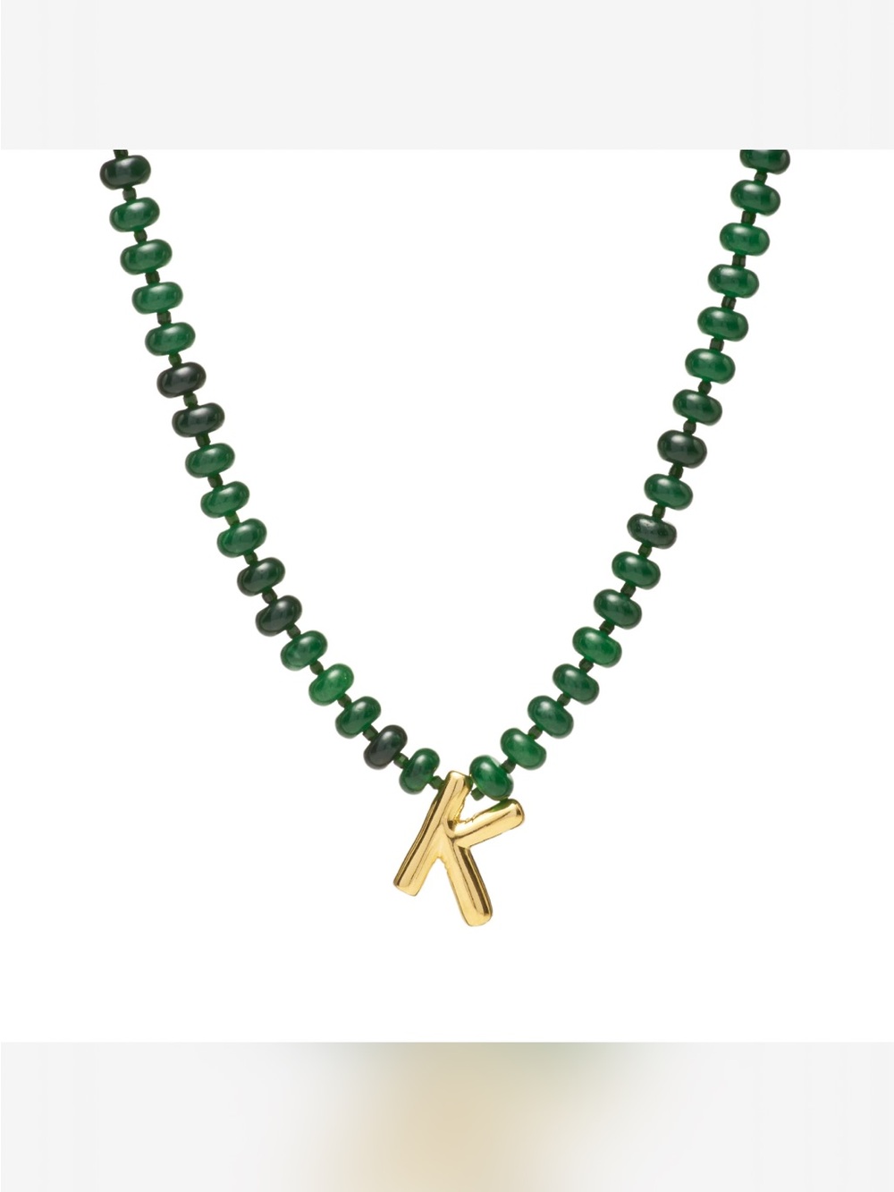 Mayamar Jade Initial “K” Necklace